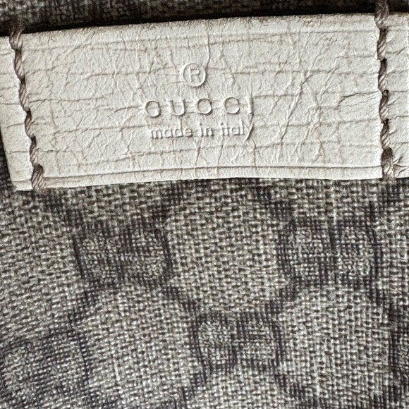 Gucci Cream Monogram Tote with Leather Trim - Picture 12 of 15
